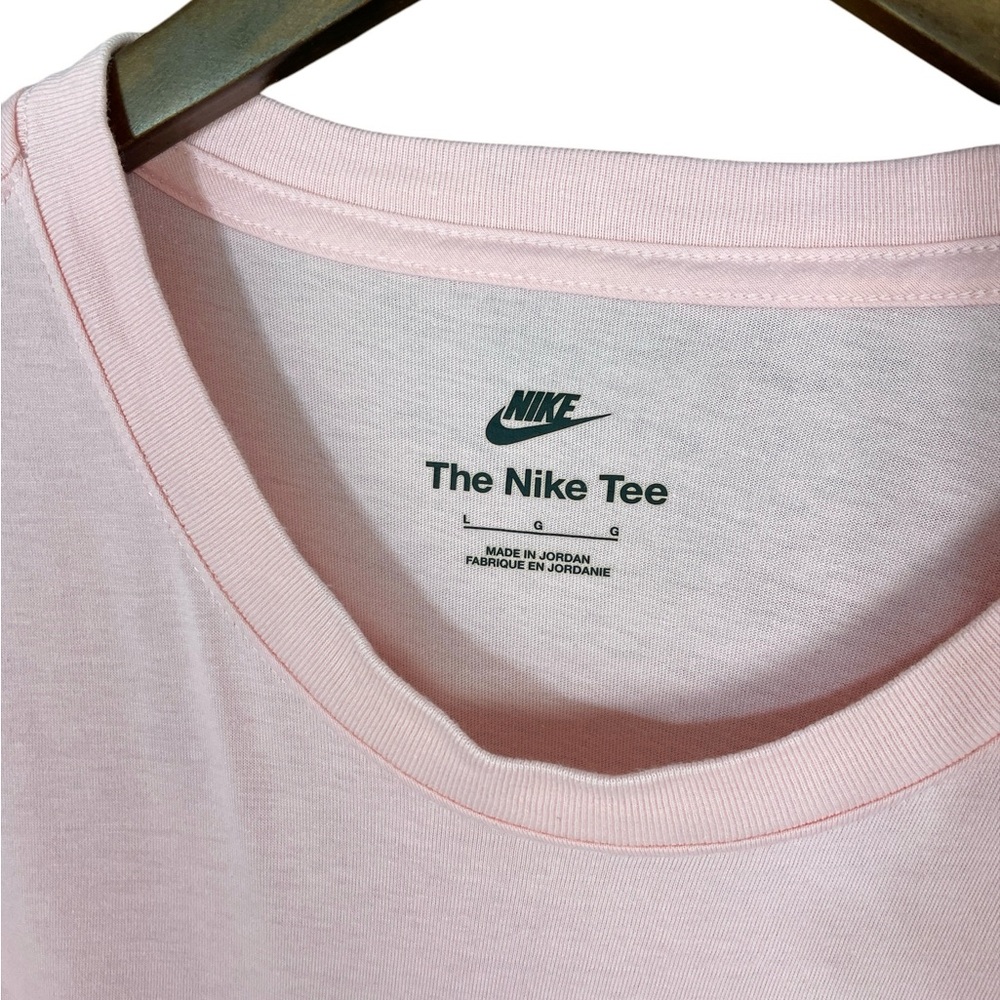 Nike | Embroidered Swoosh Nike Logo Pink Short Sleeve Relaxed Tee - Picture 6 of 6